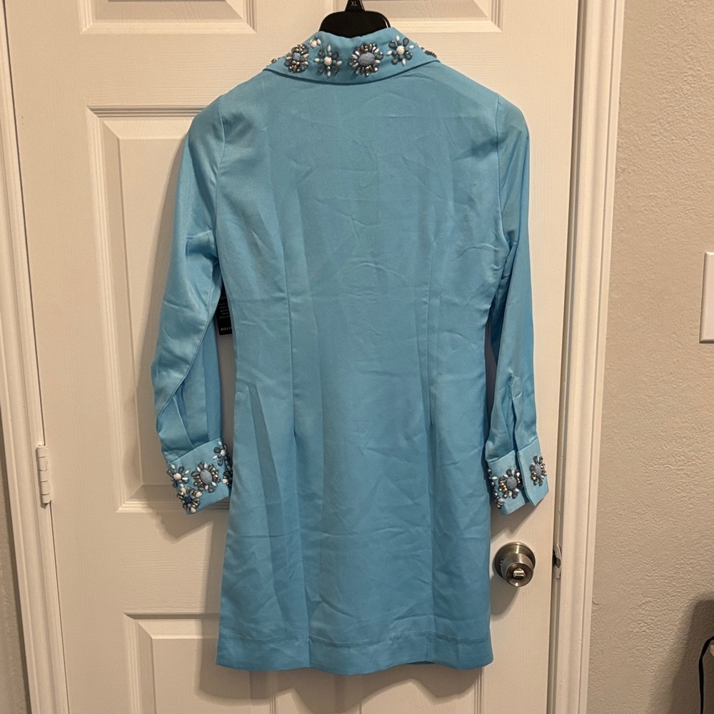 Boston Proper Light Blue Dress w48 - Picture 6 of 7